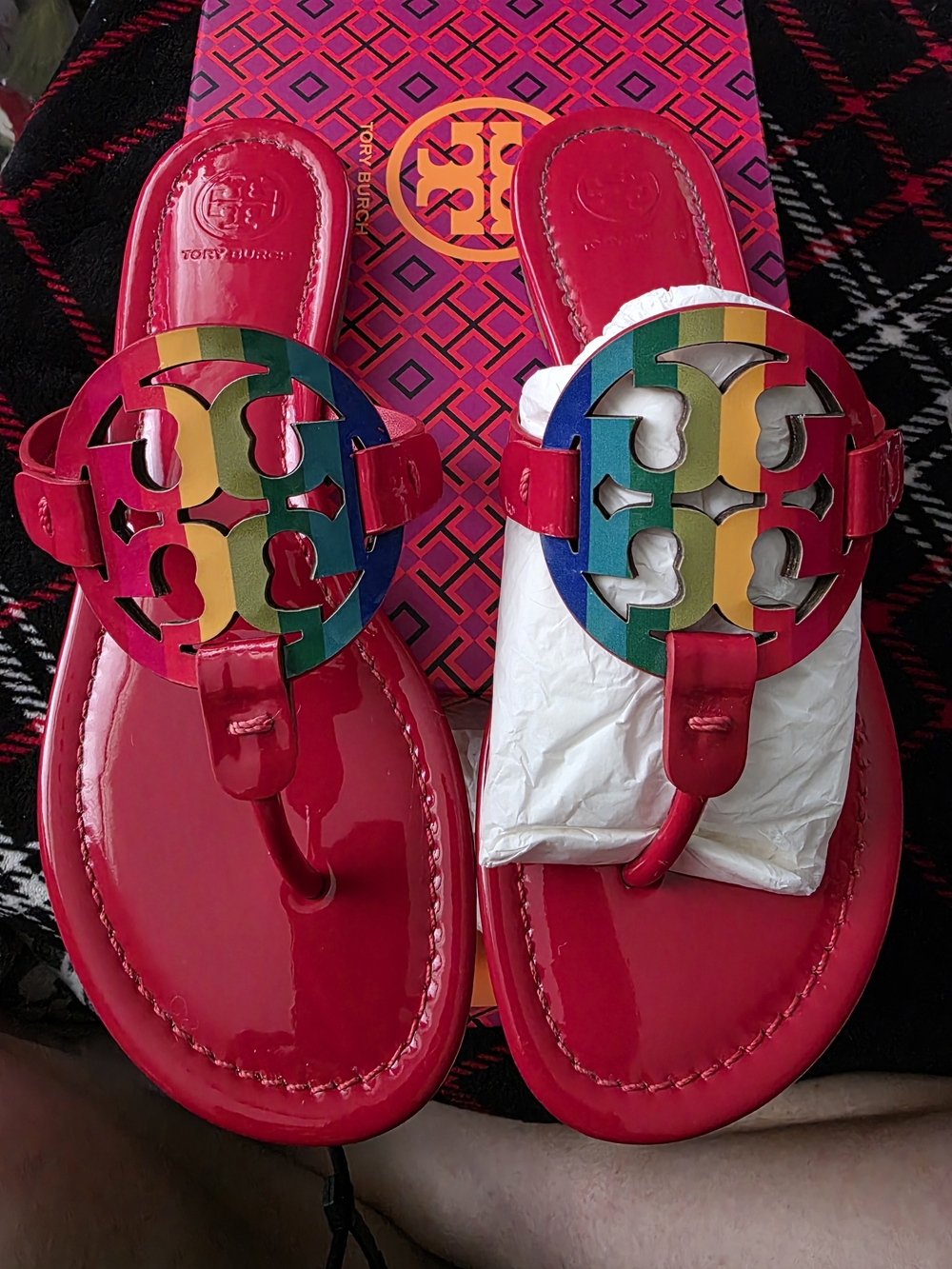 Tory Burch Women’s Bright RAINBOW RUBY RED Millers